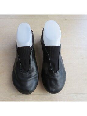 Capezio Black Leather Slip-On Jazz Shoes Size 7M Made in Thailand